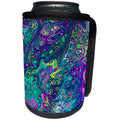 3dRose Purple, Yellow, Teal, Blue Psychedelic Abstract - Can Cooler Bottle Wrap (cc-382759)