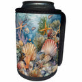 3dRose Under The Sea Sea Shells and Fish Background - Can Cooler Bottle Wrap (cc-382761)