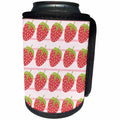 3dRose Cute Strawberries On Stripes Background - Can Cooler Bottle Wrap (cc-382806)