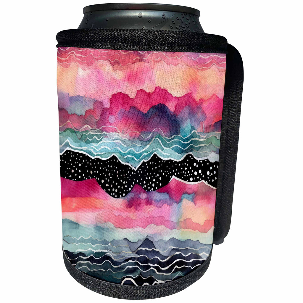 3dRose Vivid Abstract Waves Background - Can Cooler Bottle Wrap (cc-382828)