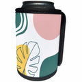 3dRose Modern Tropical Leaf and Shapes Background - Can Cooler Bottle Wrap (cc-382831)