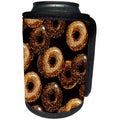 3dRose Chocolate Donut Background - Can Cooler Bottle Wrap (cc-382833)