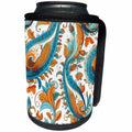 3dRose Teal and Orange Paisley Background - Can Cooler Bottle Wrap (cc-382851)