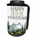 3dRose Happy Fiftieth Anniversary Forest Scene - Can Cooler Bottle Wrap (cc-382995)