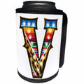 3dRose Colorful Image Of Marquee Lights Monogram V - Can Cooler Bottle Wrap (cc-383043)