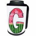3dRose Cute Watermelon Monogram G - Can Cooler Bottle Wrap (cc-383092)