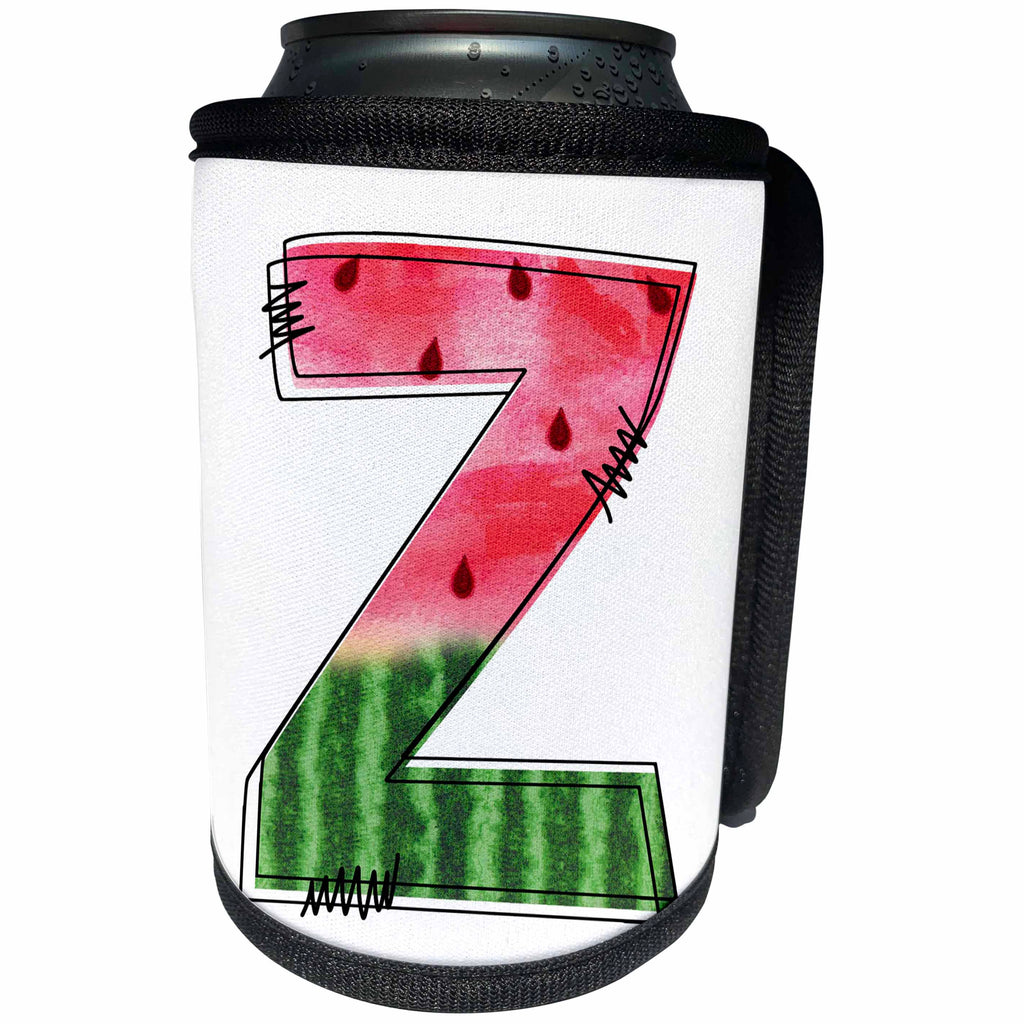 3dRose Cute Watermelon Monogram Z - Can Cooler Bottle Wrap (cc-383106)