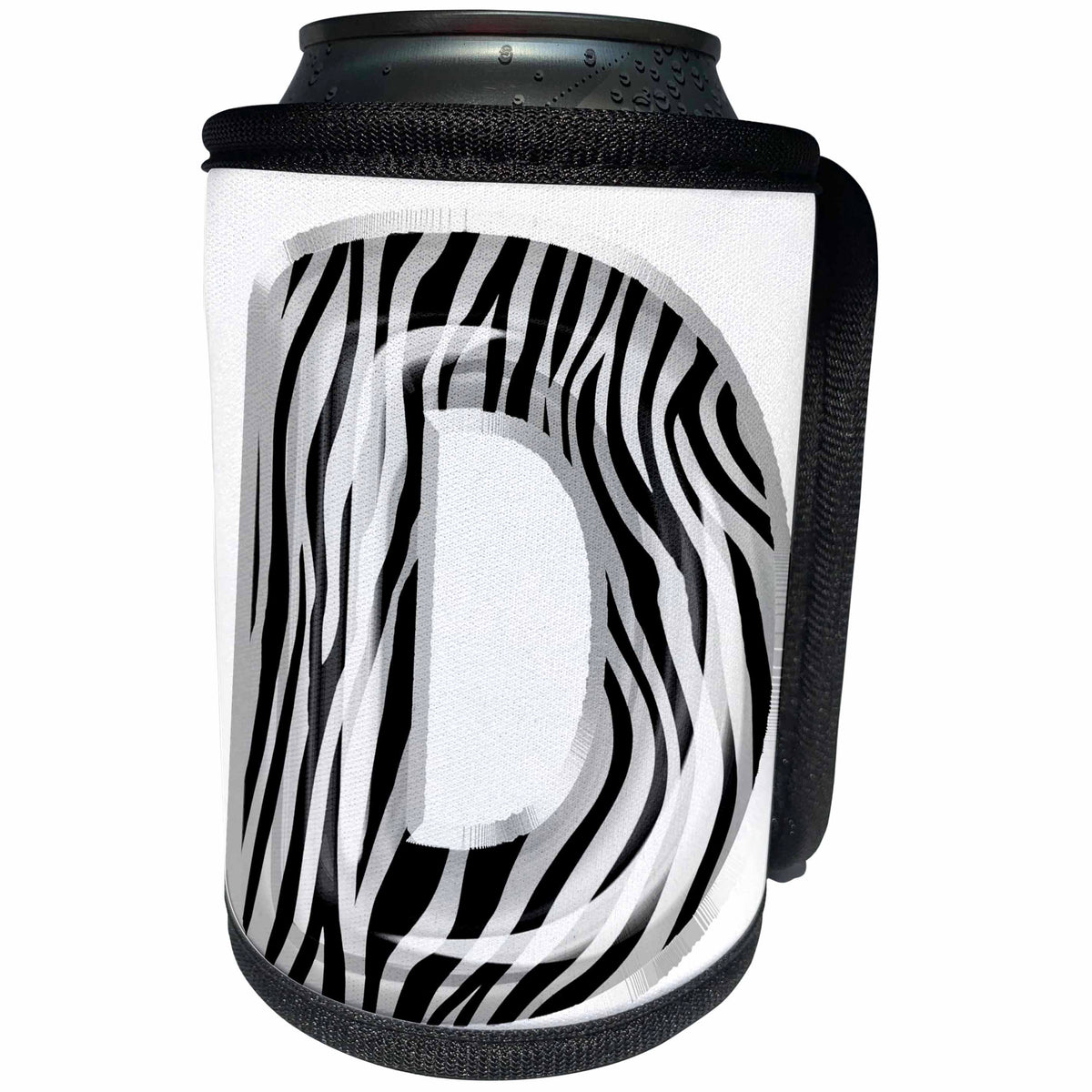 3dRose Zebra Patterned Image Of Balloon Monogram D - Can Cooler Bottle Wrap (cc-383110)