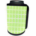 3dRose Art Deco Style Repeat Pattern Chartreuse Pale Green - Can Cooler Bottle Wrap (cc-383494)