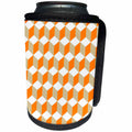3dRose Diamond Repeating Pattern In Grey Orange and White - Can Cooler Bottle Wrap (cc-383495)