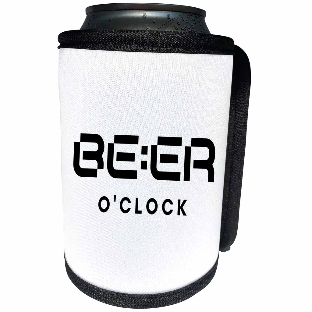 3dRose Simple Text of Beer oclock - Can Cooler Bottle Wrap (cc-383514)