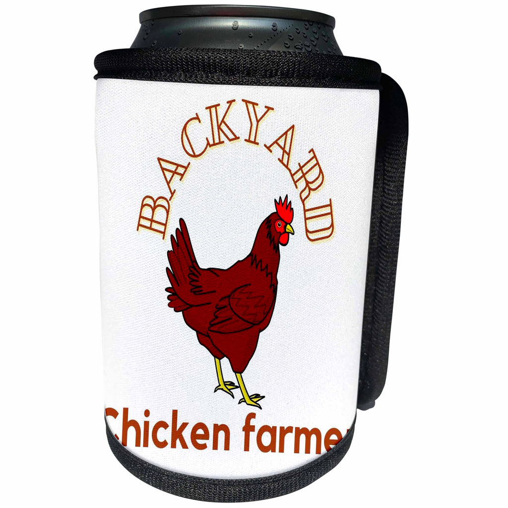 3dRose Image of a Chicken with Text - Can Cooler Bottle Wrap (cc-383540)