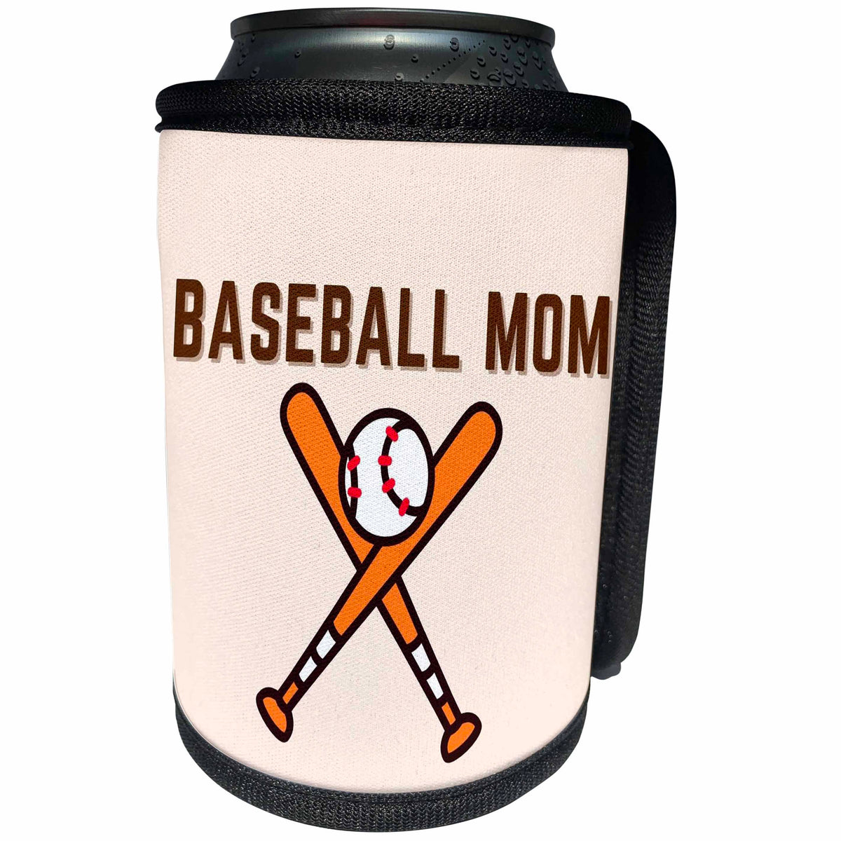 3dRose Baseball Mom with Bat and Ball - Can Cooler Bottle Wrap (cc-383565)
