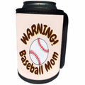 3dRose Baseball ball with Text Warning Baseball Mom - Can Cooler Bottle Wrap (cc-383567)