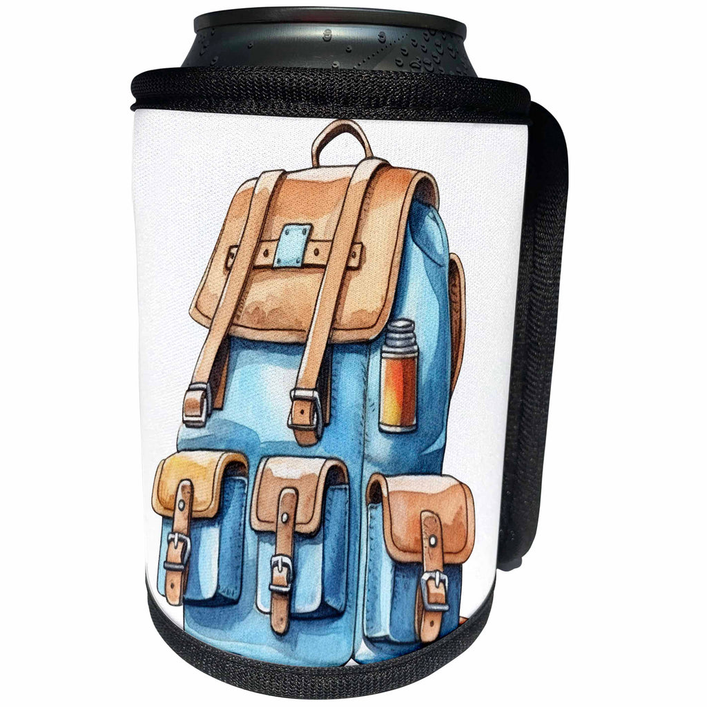 3dRose School Backpack Illustration - Can Cooler Bottle Wrap (cc-383663)