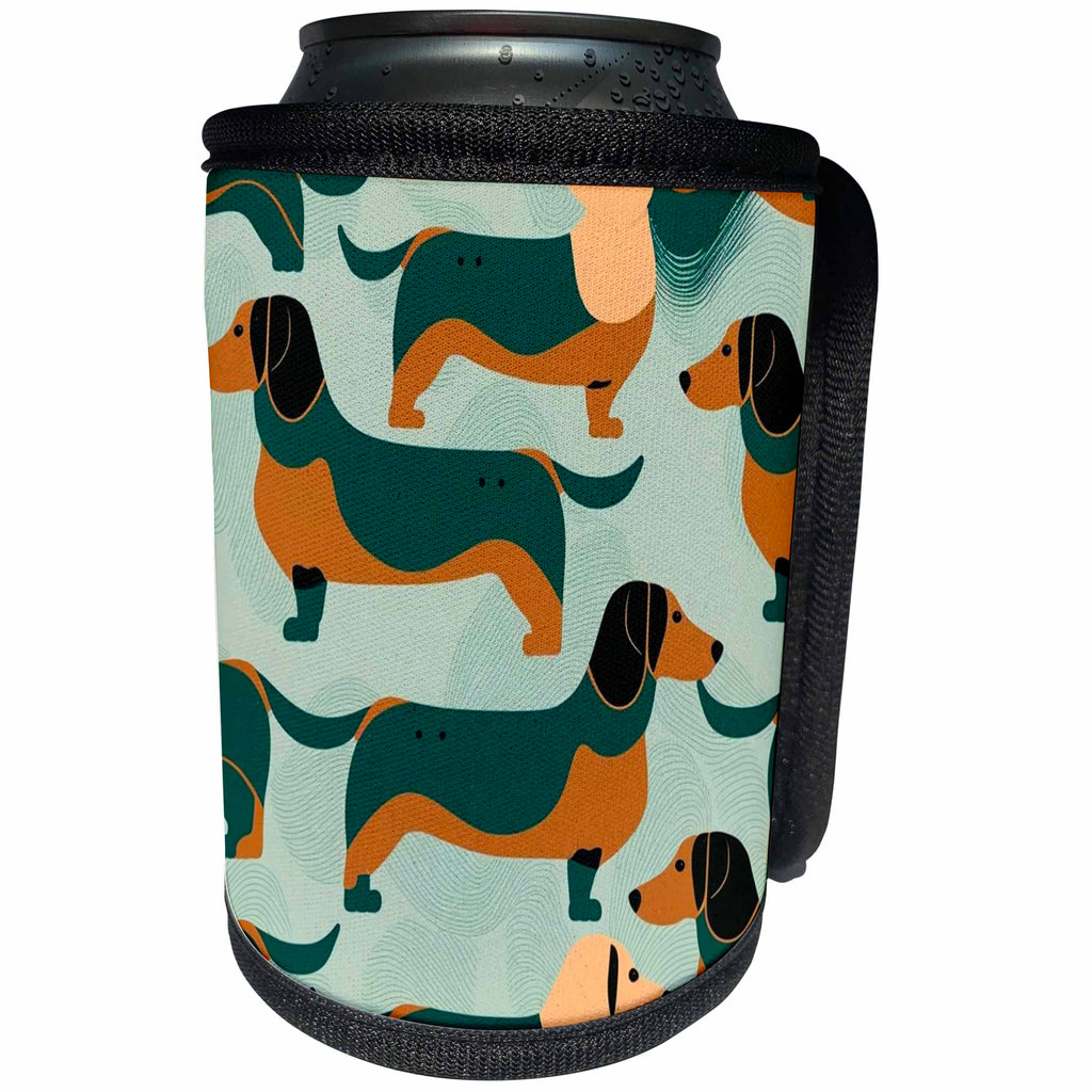 3dRose Geometric elegance underscores these mid-century... - Can Cooler Bottle Wrap (cc-383913)