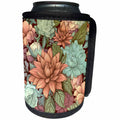 3dRose Pretty Vintage Floral Background - Can Cooler Bottle Wrap (cc-384276)