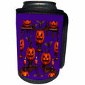 3dRose Jack O Lanterns, Flying Bats And Gothic Candle Sconce... - Can Cooler Bottle Wrap (cc-384357)