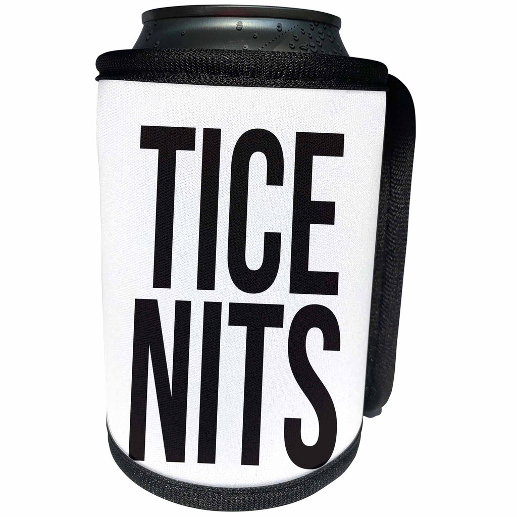 3dRose Word Scramble - TICE NITS BW - Can Cooler Bottle Wrap (cc-384498)