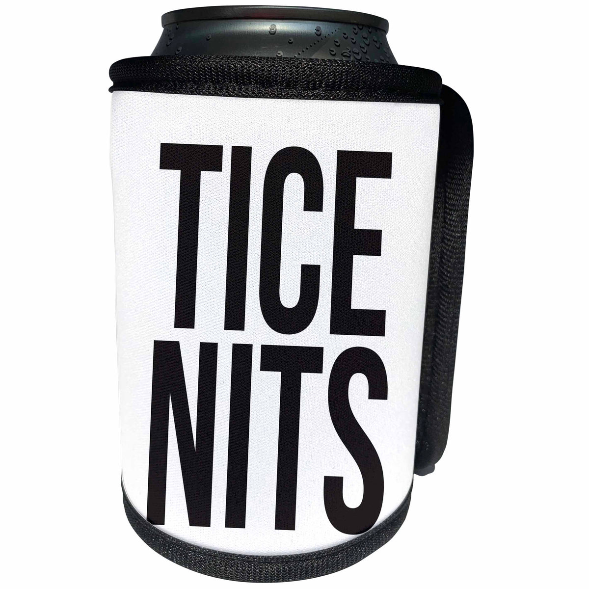 3dRose Word Scramble - TICE NITS BW - Can Cooler Bottle Wrap (cc-384498)