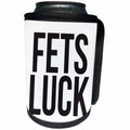 3dRose Word Scramble - FETS LUCK BW - Can Cooler Bottle Wrap (cc-384502)