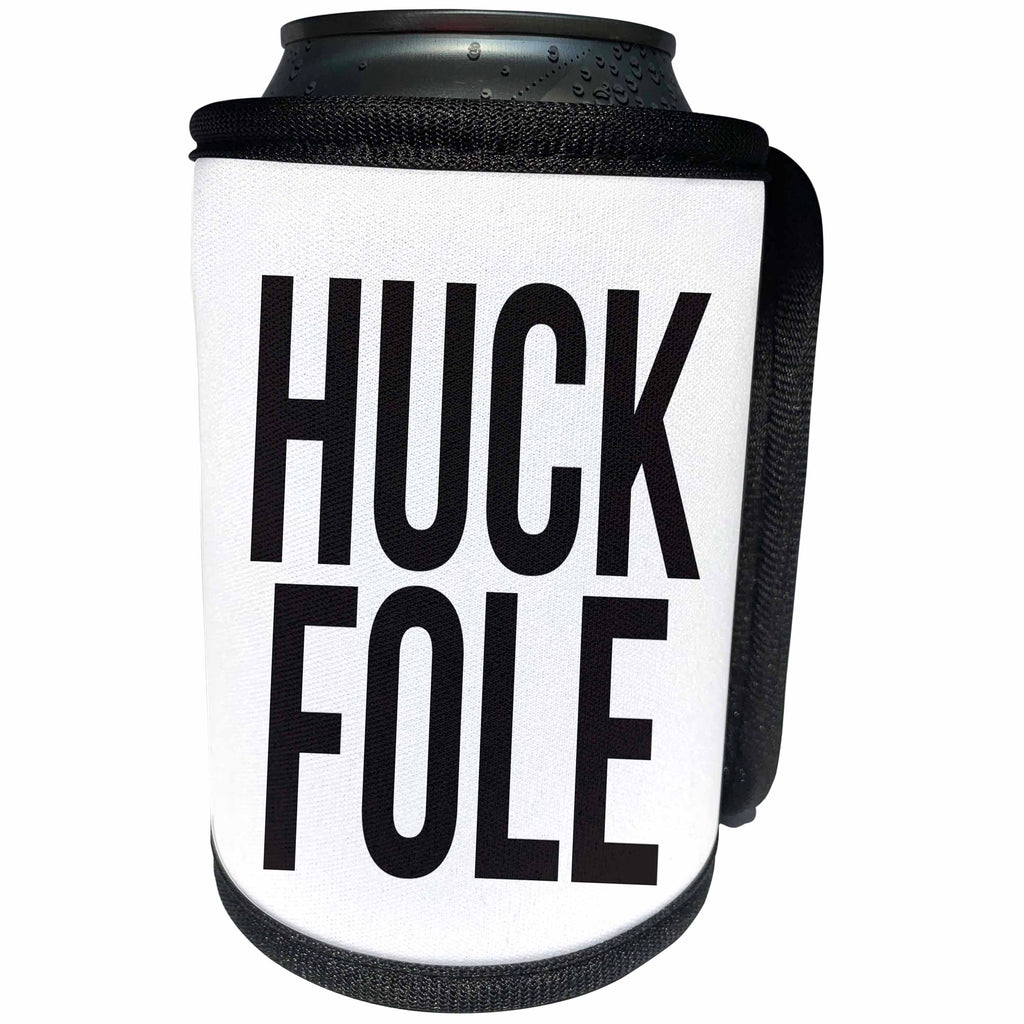 3dRose Word Scramble - HUCK FOLE BW - Can Cooler Bottle Wrap (cc-384526)