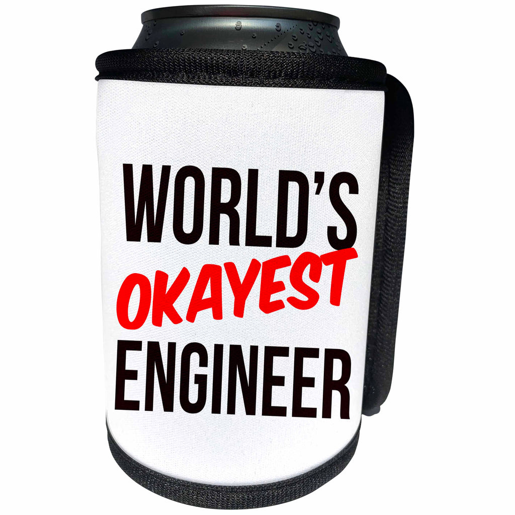 3dRose Worlds Okayest - Worlds Okayest Engineer - Can Cooler Bottle Wrap (cc-384570)