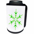3dRose Minimalistic Green Snowflake Hand Drawn Art - Can Cooler Bottle Wrap (cc-384665)