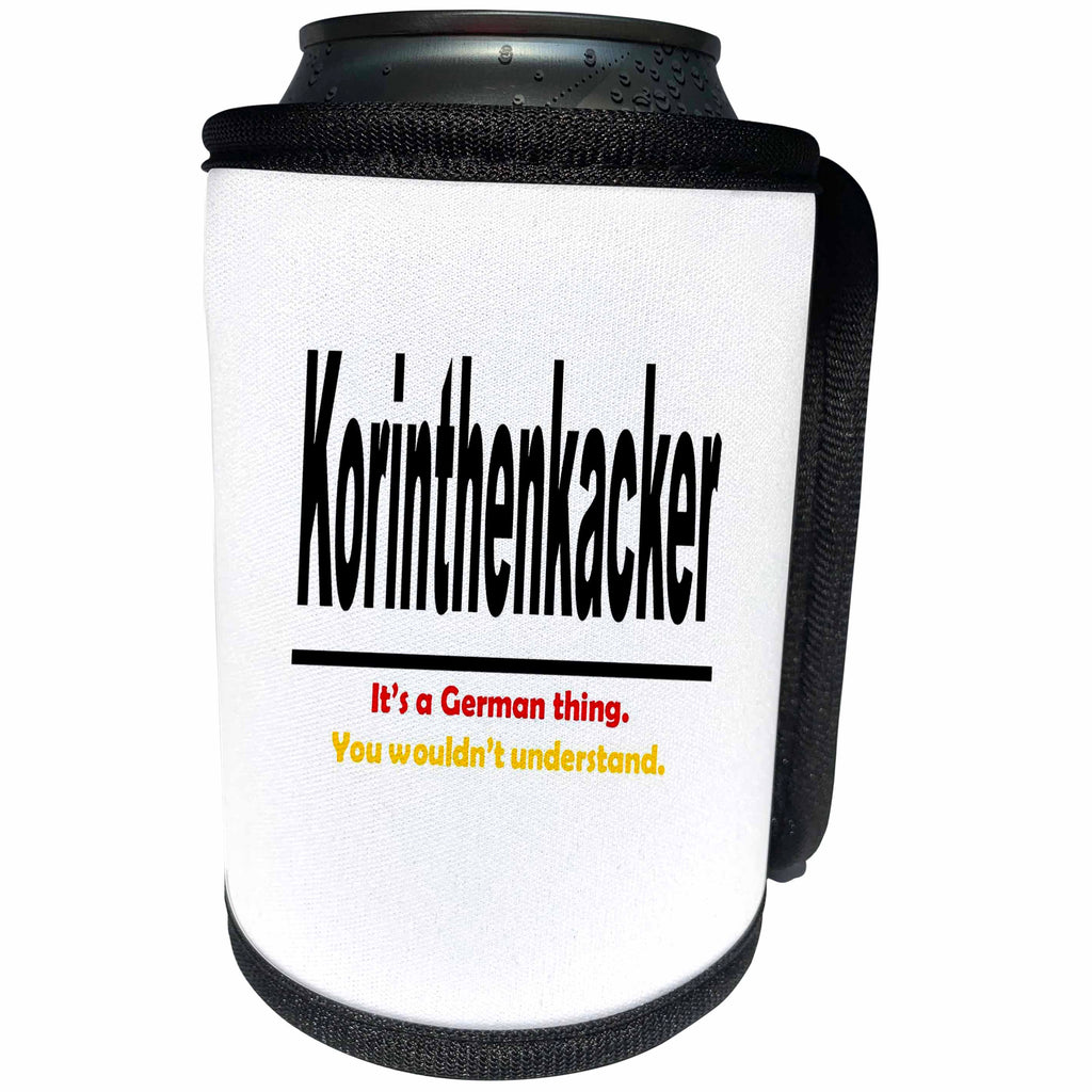 3dRose Korinthenkacker A German Thing. You Would Not Understand - Can Cooler Bottle Wrap (cc-384673)
