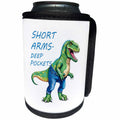 3dRose Short Arms And Deep Pockets Fun TRex Illustration - Can Cooler Bottle Wrap (cc-384677)