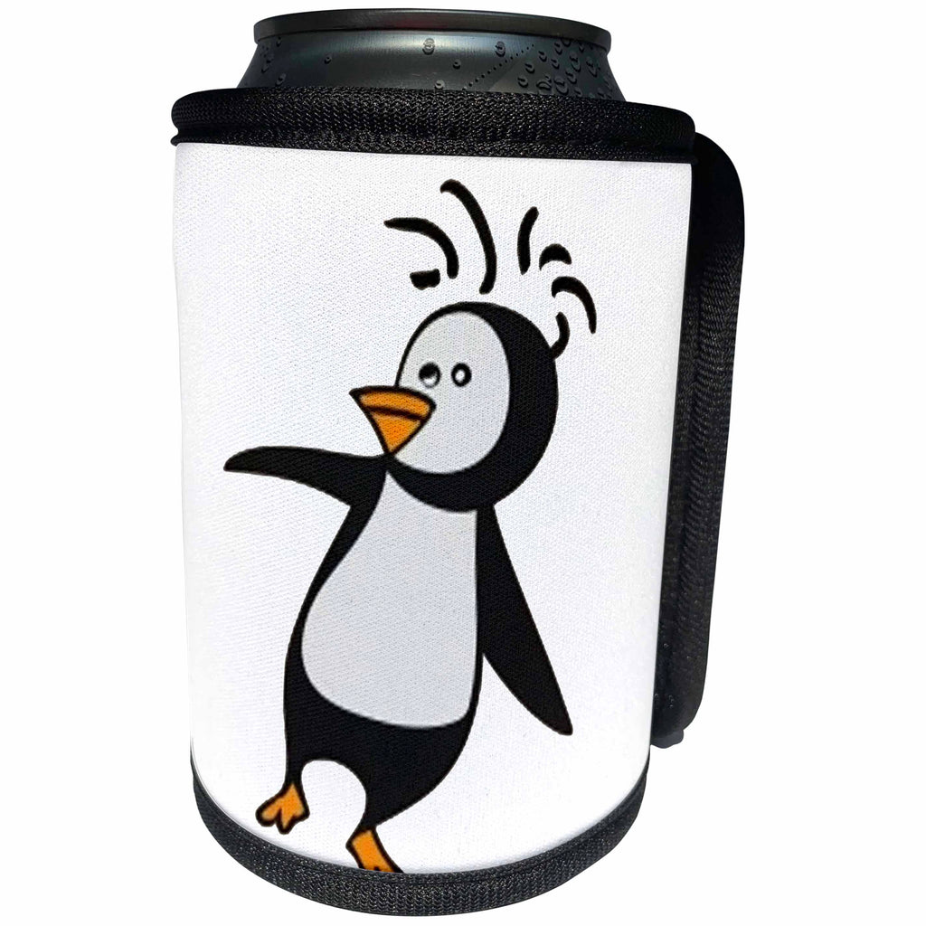 3dRose Cool Funny Cute Penguin Dancing Kokopelli Abstract - Can Cooler Bottle Wrap (cc-385102)