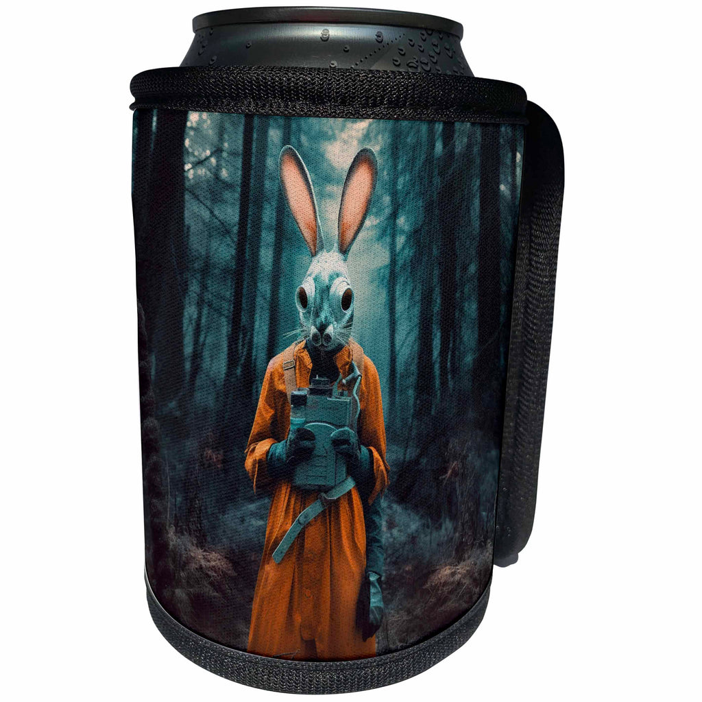 3dRose Rabbit in a post apocalyptic forest - Can Cooler Bottle Wrap (cc-385135)
