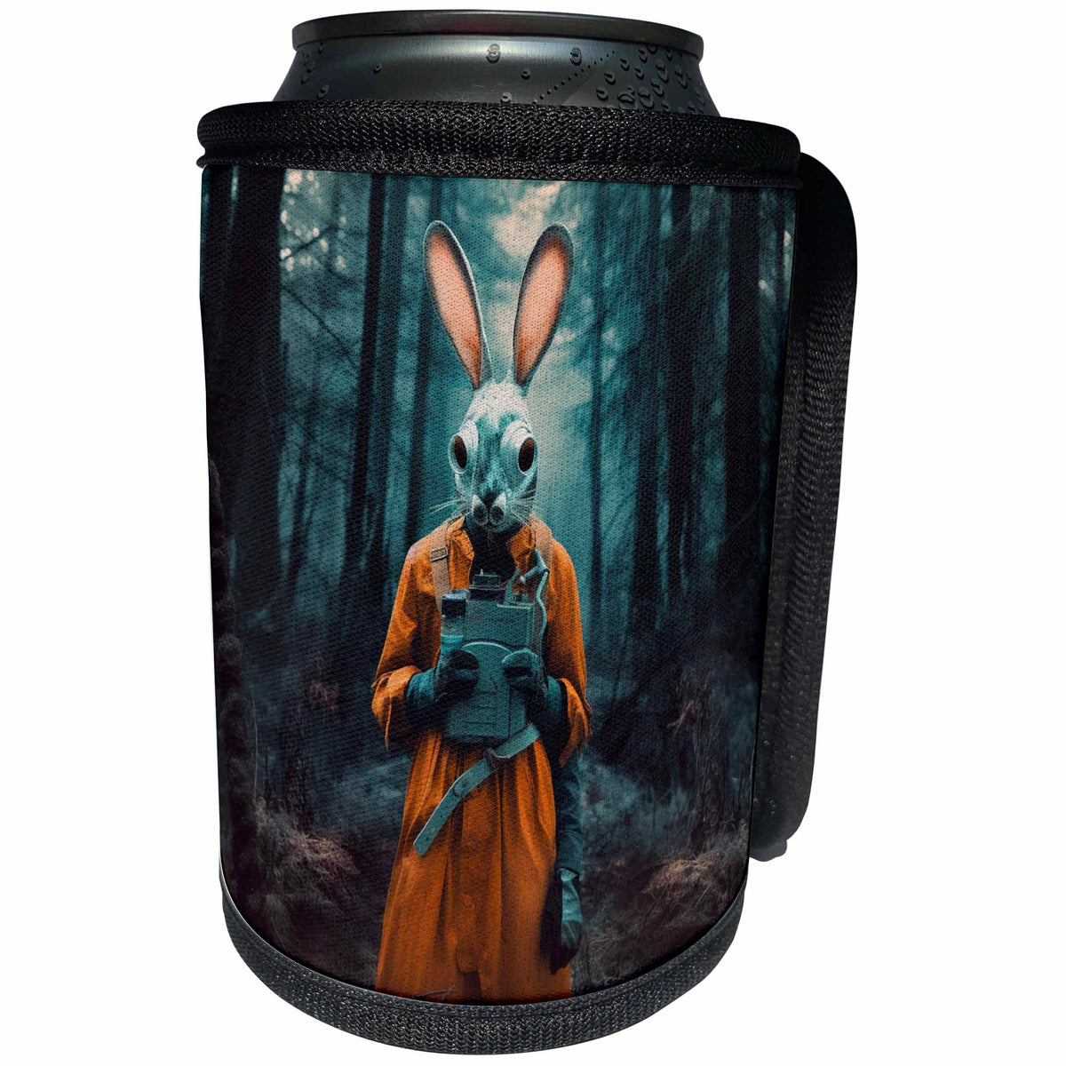 3dRose Rabbit in a post apocalyptic forest - Can Cooler Bottle Wrap (cc-385135)