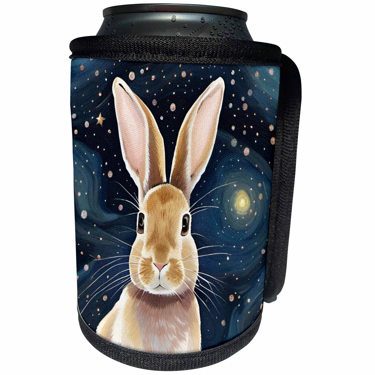 3dRose Rabbit in the Starry Night Sky - Can Cooler Bottle Wrap (cc-385163)