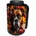 3dRose German Boxer dog with floral background - Can Cooler Bottle Wrap (cc-385193)