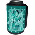 3dRose Dove With Celtic Peace Text In Teal Tones - Can Cooler Bottle Wrap (cc-385237)