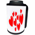 3dRose Cute Hearts Hand Drawn Deep Red Romantic Doodle - Can Cooler Bottle Wrap (cc-385263)