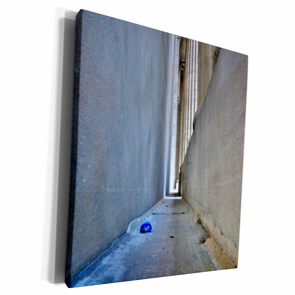 3dRose Blue stone between 2 stone columns - Museum Grade Canvas Wrap (cw_100239)