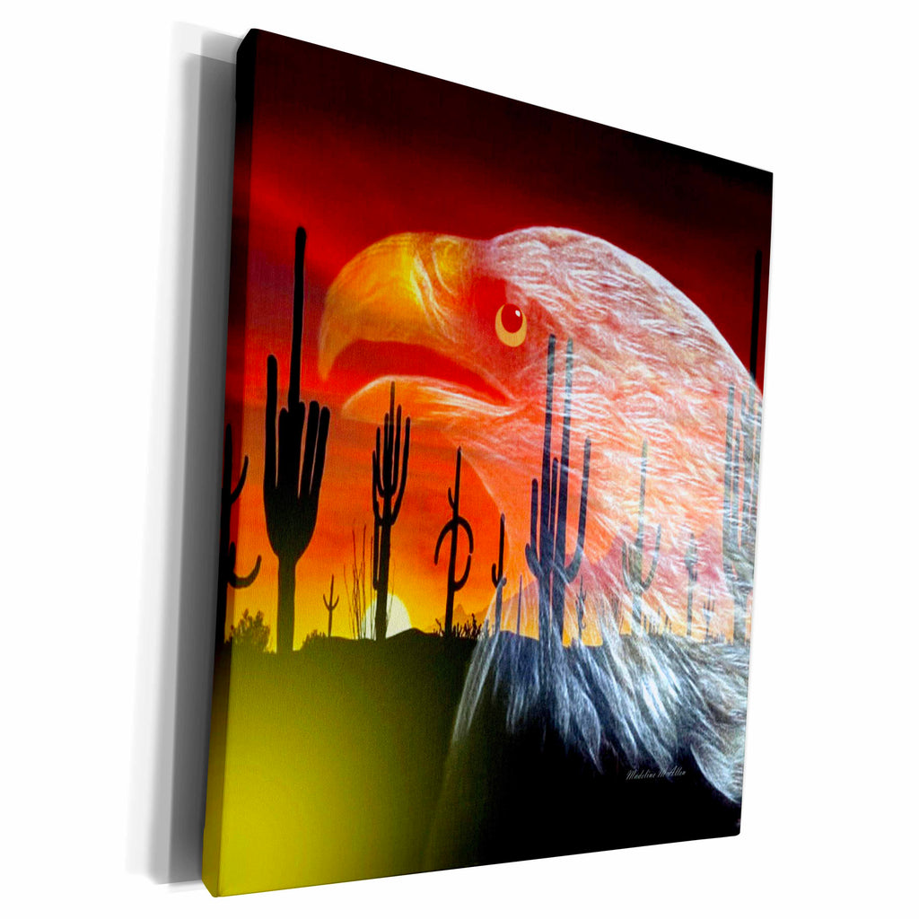 3dRose Eagle Cactus - Protector 0f The Desert - Museum Grade Canvas Wrap (cw_101123)