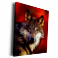 3dRose Lobo - Wolf On A Red Background - Museum Grade Canvas Wrap (cw_101140)