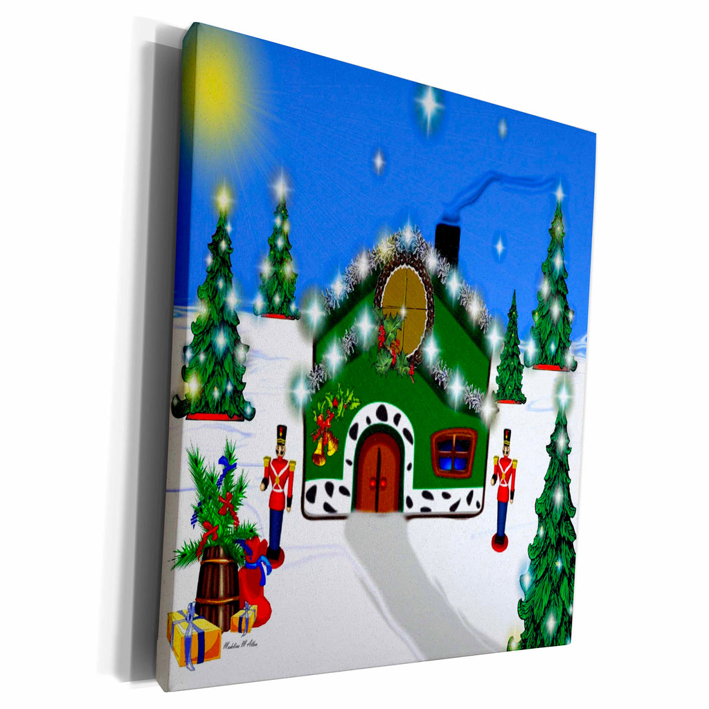 3dRose Christmas Nutcracker House - Museum Grade Canvas Wrap (cw_101151)