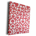 3dRose Deep Red and White Inter-Locking Hearts Pattern - Museum Grade Canvas Wrap (cw_101447)