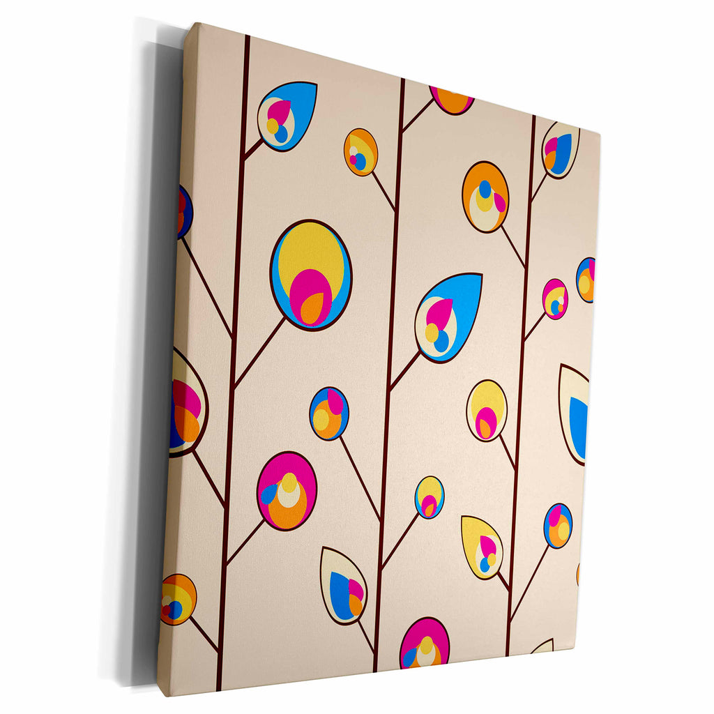 3dRose Dooni Designs Whispering Leaves Nature Vector Design - Museum Grade Canvas Wrap (cw_102347)