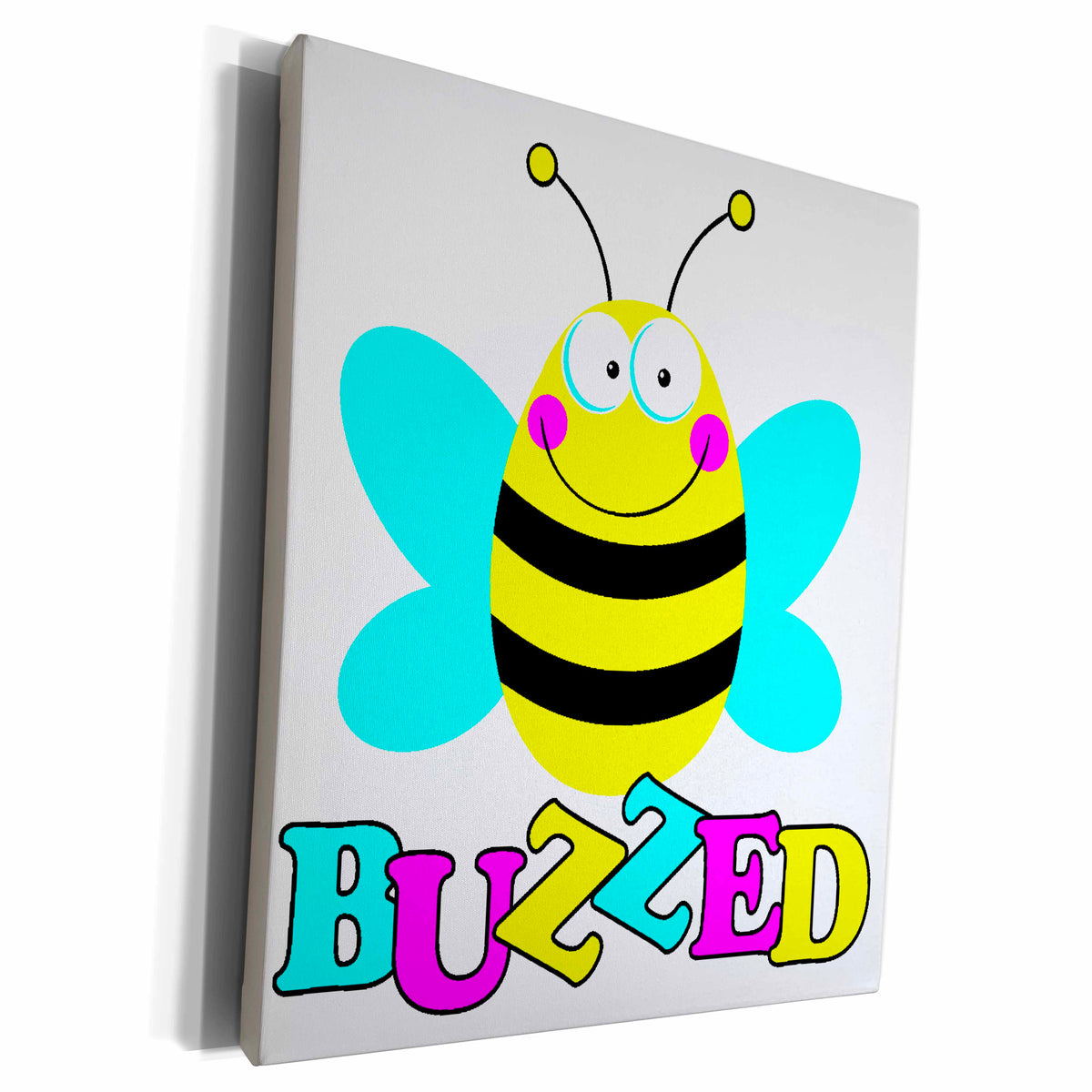 3dRose Cute Buzzed Cartoon Bumble Bee Cartoon - Museum Grade Canvas Wrap (cw_102414)