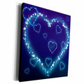 3dRose Blue Electric Hearts Love Design - Museum Grade Canvas Wrap (cw_102492)