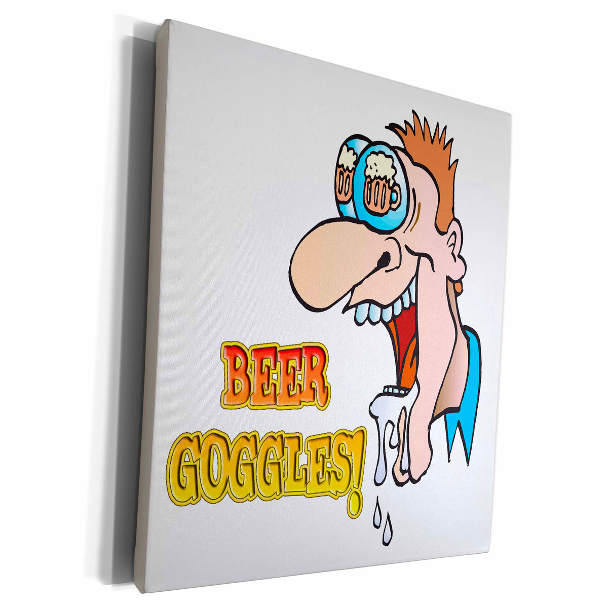 3dRose Beer Goggle Funny Drinking Humor Design - Museum Grade Canvas Wrap (cw_102598)