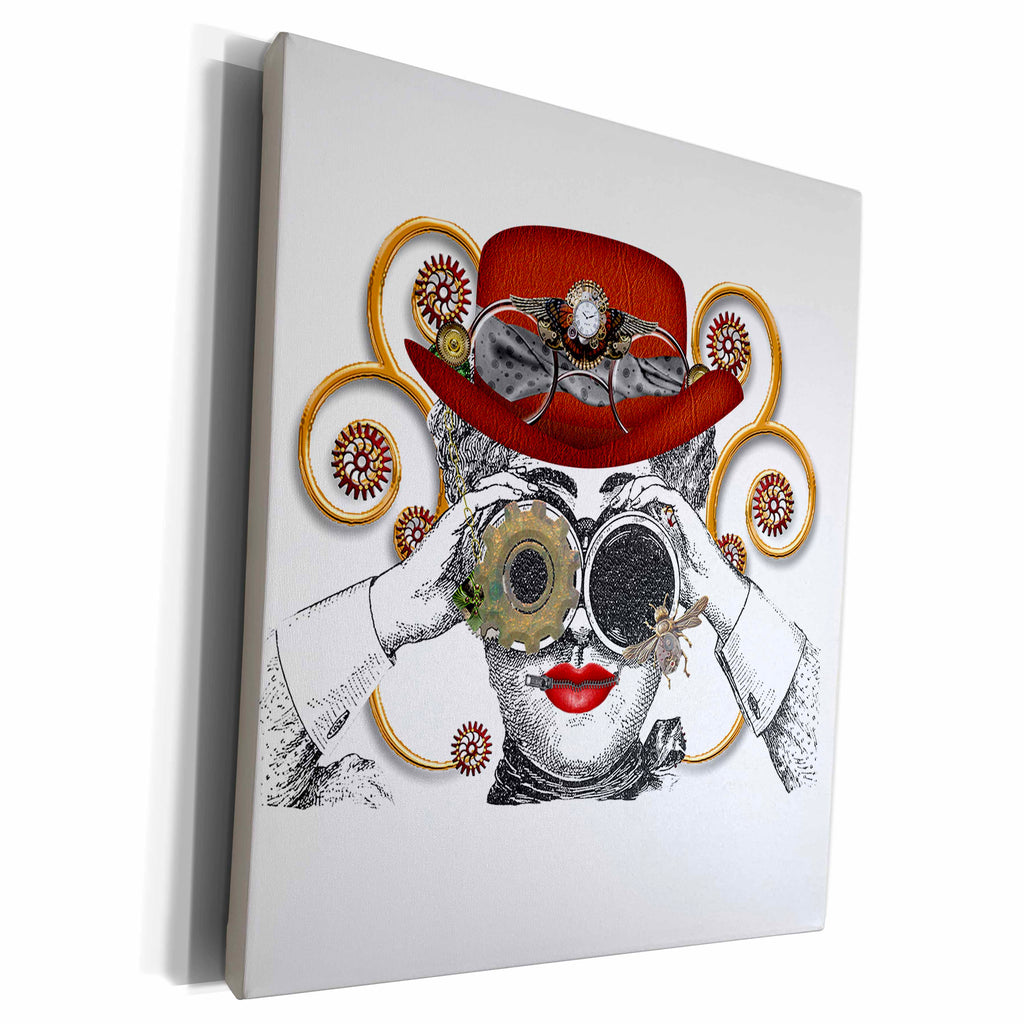 3dRose Looking Steampunked Steam Punk Vintage Design - Museum Grade Canvas Wrap (cw_102670)