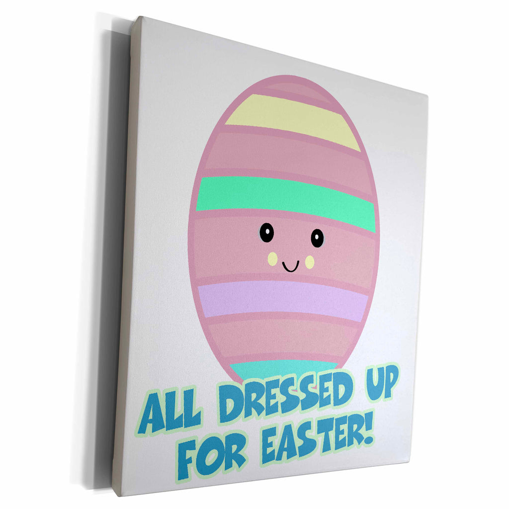 3dRose Cute Kawaii Dressed for Easter Egg - Museum Grade Canvas Wrap (cw_102705)