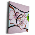 3dRose Cherry Blossom Flower Monogram Initial C - Museum Grade Canvas Wrap (cw_102751)