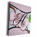 3dRose Cherry Blossom Flower Monogram Initial H - Museum Grade Canvas Wrap (cw_102756)